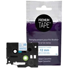 Premium Tape Label Tape - Alternative for Brother TZe-233 - 1/2" x 26' (12 mm X 8 m) - Blue on White - 1 Pack