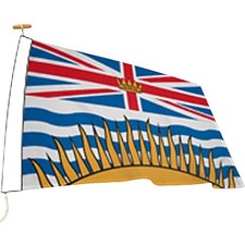 L'tendard Province Flag - Canada - British Columbia - 72" (1828.80 mm) x 36" (914.40 mm) - Nylon