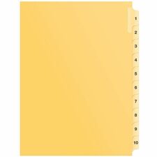 Quest Index Divider - 1/25 - Digit - 1 to 10 - Letter - 8.50" (215.90 mm) Width x 11" (279.40 mm) Length - Buff Divider - 1 Set