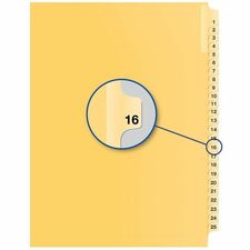 Quest Numerical Litigation Index Dividers - 1/25 - Digit - #16 - 8.50" Divider Width x 11" Divider Length - Letter - Buff Divider - 1 / Pack