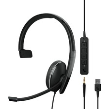 EPOS ADAPT 135T USB II - Mono - USB, Mini-phone (3.5mm) - Wired - On-ear - Monaural - Ear-cup - 7.6 ft Cable - Noise Canceling