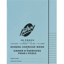 Hilroy Notebook - 40 Pages - Ruled - Half Ruled Page, Half Plain Page