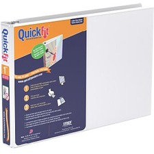 QuickFit Presentation Binder - 1" Binder Capacity - Letter - 8 1/2" x 11" Sheet Size - 200 Sheet Capacity - 1" (25.40 mm) Ring - Ring Fastener(s) - 2 Internal Pocket(s) - Polypropylene - White - Recycled - PVC-free, Ink-transfer Resistant, Locking Ring, Antimicrobial