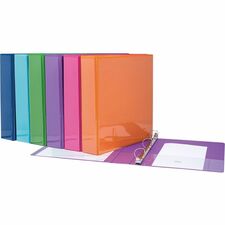 1.5'' D-RING ASS.VINYL VIEW BIND. - 1 1/2" Binder Capacity - 1.50" (38.10 mm) Ring - D-Ring Fastener(s) - 2 Inside Front & Back, Spine Pocket(s) - Vinyl - Assorted - 1