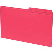 Continental 1/2 Tab Cut Legal Recycled Top Tab File Folder - 8 1/2" x 14" - Red - 100% Fiber Recycled - 100 / Box
