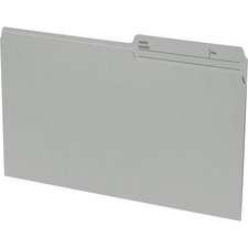 Continental 1/2 Tab Cut Legal Organizer Folder - 8 1/2" x 14" - Gray - 100 / Box