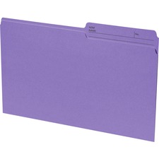 Continental 1/2 Tab Cut Legal Organizer Folder - 8 1/2" x 14" - Violet - 100 / Box
