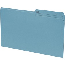 Continental 1/2 Tab Cut Legal Organizer Folder - 8 1/2" x 14" - Teal - 100 / Box