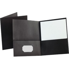 Oxford Letter Recycled Portfolio - 8 1/2" x 11" - 100 Sheet Capacity - 2 Internal Pocket(s) - Black - 25 / Box