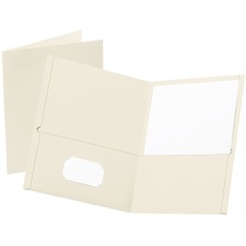 Oxford Letter Recycled Portfolio - 8 1/2" x 11" - 100 Sheet Capacity - 2 Internal Pocket(s) - White - 25 / Box