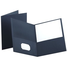 TOPS Letter Recycled Portfolio - 8 1/2" x 11" - 100 Sheet Capacity - 2 Internal Pocket(s) - Dark Blue