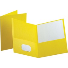 Oxford Letter Recycled Portfolio - 8 1/2" x 11" - 100 Sheet Capacity - 2 Internal Pocket(s) - Yellow - 25 / Box