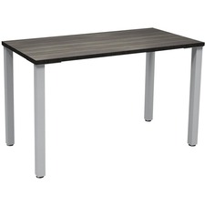 HDL Computer Desk With Offset Legs - 0.1" Edge, 47.3" x 29"23.8" - Band Edge - Finish: Gray Dusk