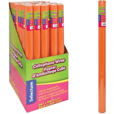 Selectum Cellophane Paper Roll Orange - 20" (508 mm) Width x 12.50" (317.50 mm) Length - Orange - 1Each