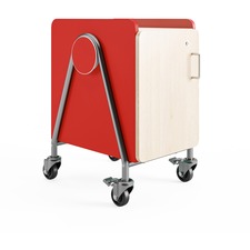 Safco Whiffle Typical Single Rolling Storage Cart - 19.96 kg Capacity - 4 Casters - 3" (76.20 mm) Caster Size - Laminate, Particleboard, Polyvinyl Chloride (PVC), Metal, Thermofused Laminate (TFL) - x 16.5" Width x 19.8" Depth x 27.3" Height - Steel Frame - Red - 1 Each