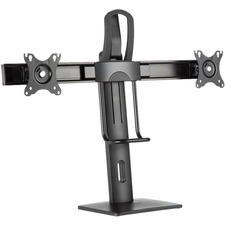 Nutone-Densi IntekView Freestanding Double Monitor Stand easy adjustment - Up to 27" Screen Support - 12 kg Load Capacity - Freestanding - Powder Coated - Aluminum, Steel, Plastic - Matte Black