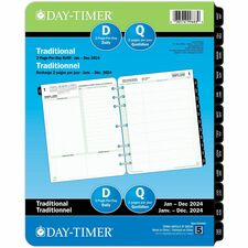 DayTimer Planner Refill - Daily - January 2024 - December 2024 - 11" x 8 1/2" Sheet Size - Paper - 1 Each