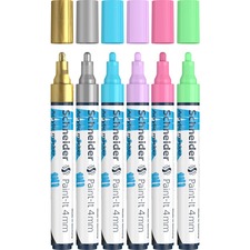 Schneider Paint-It 320 Paint Marker - Bullet Marker Point Style - Gold, Silver, Pastel Blue, Pastel Purple, Pastel Pink, Pastel Pink Water Based Ink - 6 / Pack