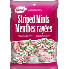Kerr's Striped Mints 200g - No Artificial Flavor, No High Fructose Corn Syrup, Peanut-free, Gluten-free