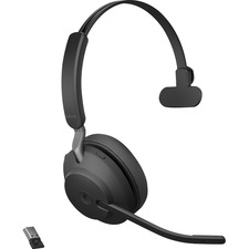 Jabra Evolve2 65 Headset - Mono - USB Type A - Wireless - Bluetooth - Over-the-head - Monaural - Supra-aural - Noise Canceling - Black