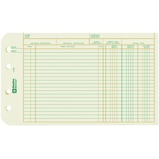 Blueline Accounting Book Refill - 100 Sheet(s) - Ledger - 8 1/2" (21.6 cm) x 5 1/2" (14 cm) Sheet Size - Recycled - 100 / Pack