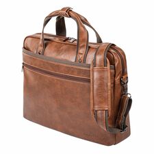 bugatti Valentino Carrying Case (Briefcase) for 15.6" Notebook - Cognac - Vegan Leather Body - Shoulder Strap - 12.50" (317.50 mm) Height x 16.50" (419.10 mm) Width x 5" (127 mm) Depth