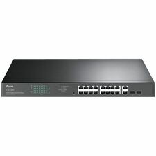 TP-Link JetStream Ethernet Switch - 16 Ports - Gigabit Ethernet - 10/100/1000Base-T - 2 Layer Supported - Modular - 2 SFP Slots - 250 W PoE Budget - Twisted Pair, Optical Fiber - PoE Ports - Lifetime Limited Warranty