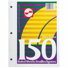 APP Loose-Leaf Paper, 7mm Ruled, 150 Sheets - Letter - 8 1/2" x 11" - 150 - 150 Sheets - Ruled - White