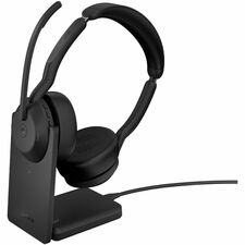 Jabra Evolve2 55 Headset - Microsoft Teams Certification - Stereo - USB - Wireless - Bluetooth - 98.4 ft - Over-the-head - Binaural - Supra-aural - Noise Cancelling Microphone