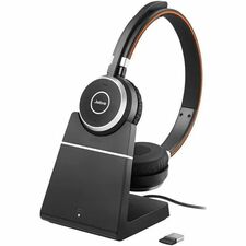 Jabra Evolve 65 Headset - Stereo - USB Type A - Wireless - Bluetooth - 98.4 ft - Over-the-head - Binaural - Supra-aural - Noise Cancelling, Discreet Microphone