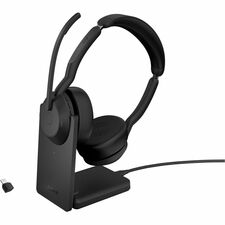 Jabra Evolve2 55 Headset - Microsoft Teams Certification - Stereo - USB - Wireless - Bluetooth - 98.4 ft - Over-the-head - Binaural - Supra-aural - Noise Cancelling Microphone