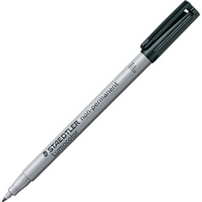 Lumocolor Fine Point Marker Pens - Fine Marker Point - Black Water Based Ink - Black Polypropylene Barrel - 10 / Box