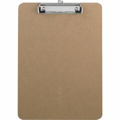 Flat Clip Hardboard Clipboard, 8.5" x 11", Hardboard, Brown