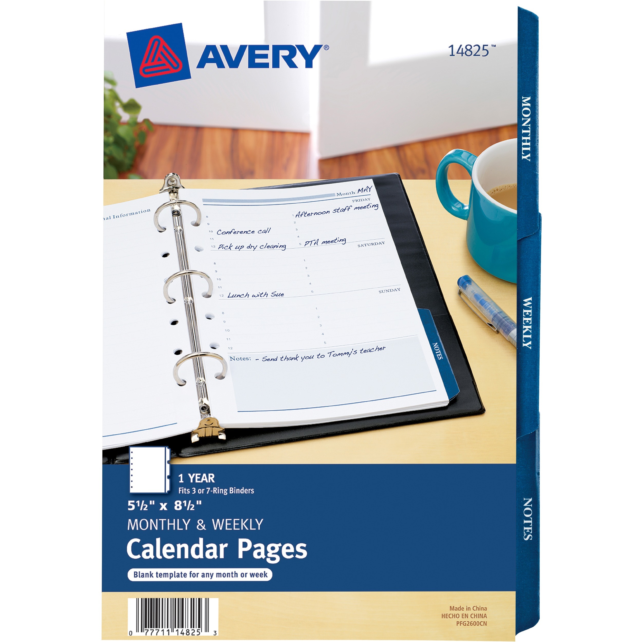 avery calendar pages mini