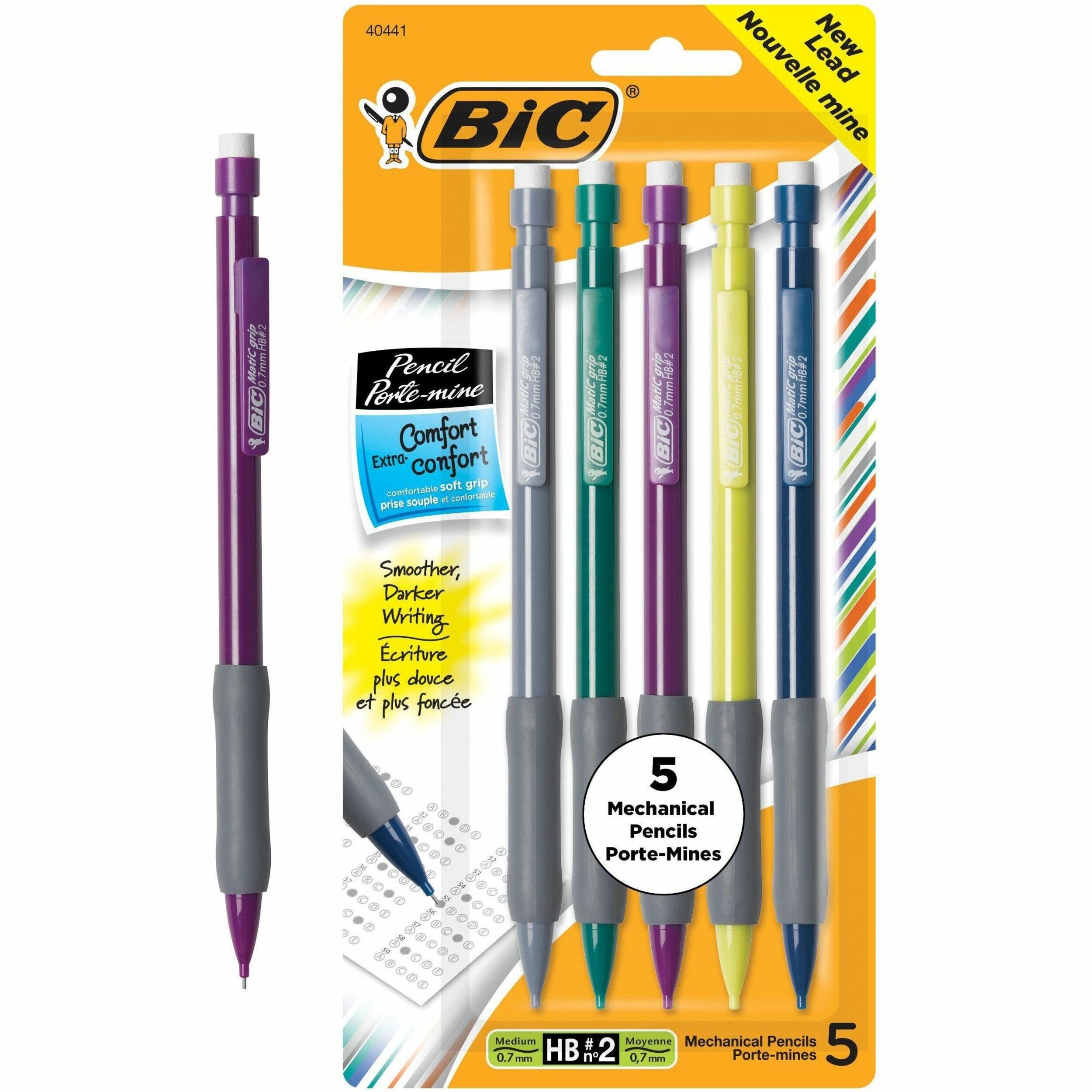 Challenge Industries Ltd. :: Office Supplies :: Writing & Correction ::  Pens & Pencils :: Mechanical Pencils :: BIC Extra Comfort Mechanical Pencil  0.7mm Assorted - pack/5