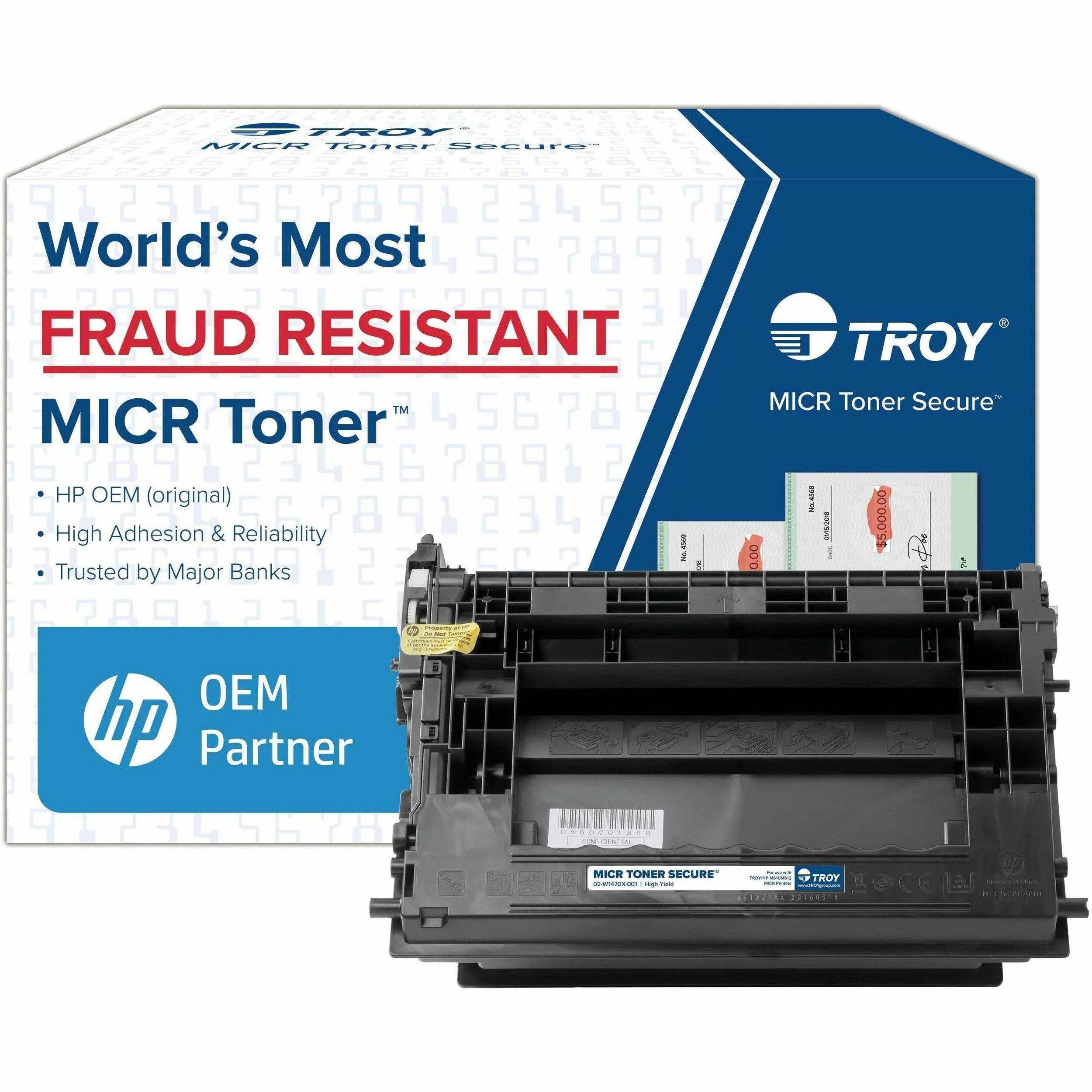 Troy Toner Secure MICR High Yield Laser Toner Cartridge - Alternative for HP 147X (W1470X) - Black - 1 Each