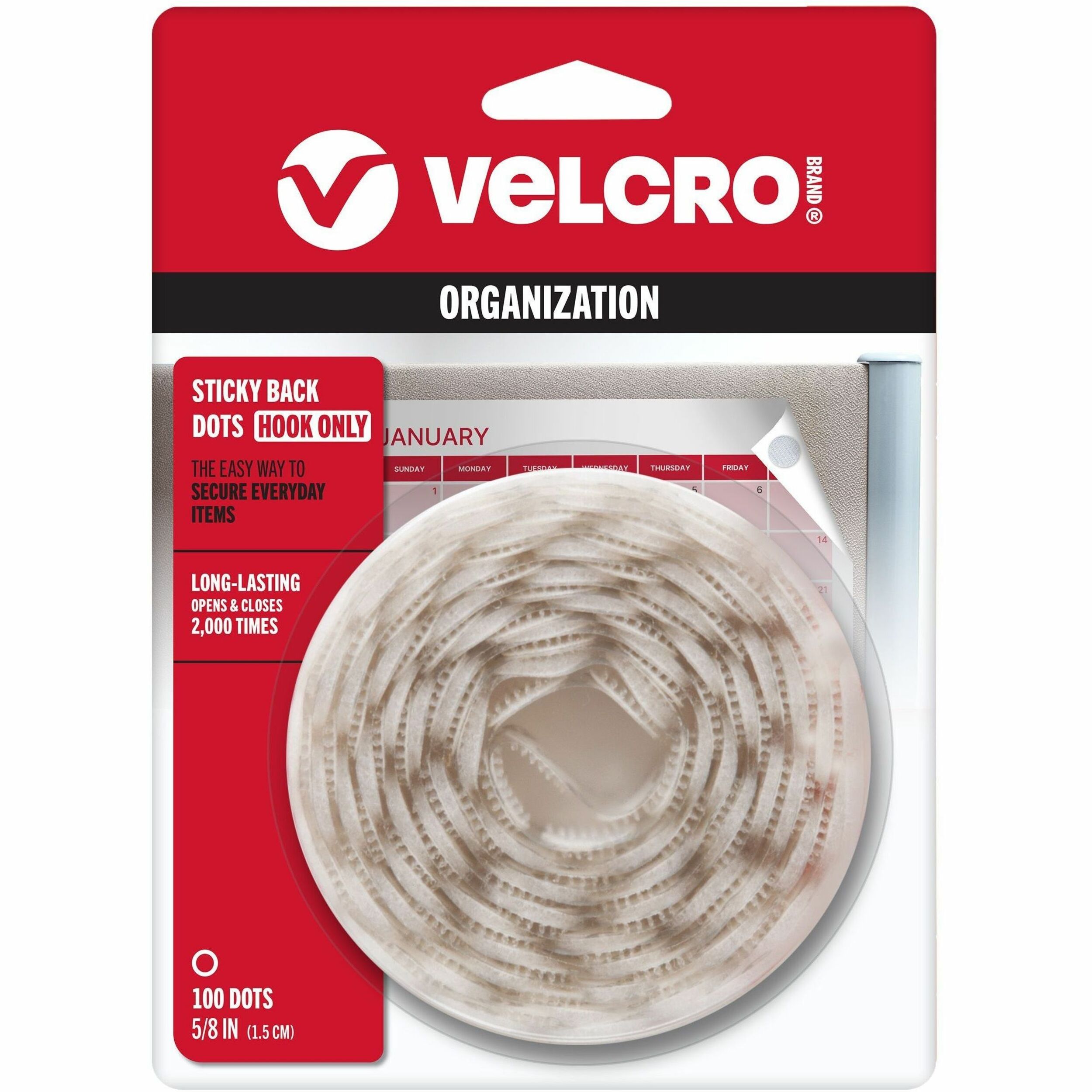 VELCRO Sticky Back 5/8in Circles White 100 ct