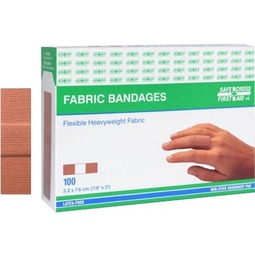 Safecross Fabric Bandages, 2.2 x 7.6 cm, Heavyweight, 100/Box - 0.87" (22 mm) x 2.99" (76 mm) - 100/Box - Cotton, Rayon, Fabric