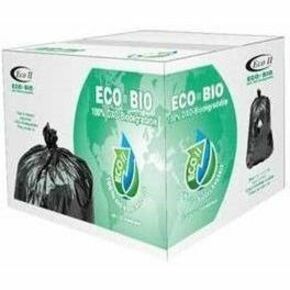 Eco II Garbage Bags - Eco II 42x48 Oxo Biodegradable Strong, Black, 100 per case, Individually Folded