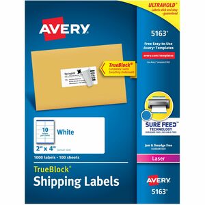 Shipping Address Inventory Labels for Laser and Ink Jet Printers Self-Adhesive 300 Labels 10 Sheets HGP 2.625 x 1