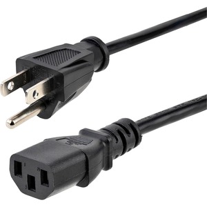 StarTech.com 6ft (2m) Computer Power Cord, NEMA 5-15P to C13, 10A 125V, 18AWG, Black Replacement AC PC Power Cord, TV/Monitor Power Cable