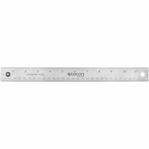 School Smart Double Beveled Edge Wood Ruler - inch and Metric with (3) Hole Punched for Binder, 12 in L