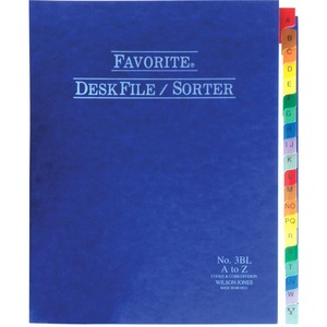 Desk File/Sorter, Indexed A-Z, 12x10 , Blue