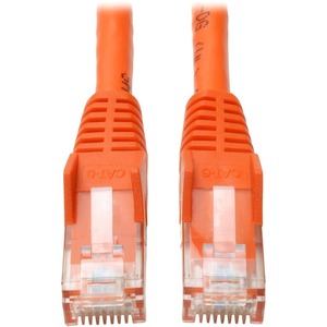 Tripp Lite Cat6 Gigabit Snagless Molded (UTP) Ethernet Cable (RJ45 M/M) PoE Orange 14 ft. (4.27 m)