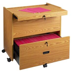 Lorell Wood Mobile File Cabinet with Lock