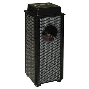 Ash Tray/Trash Receptacle, 12 Gallon, 13-1/2x35H, Black
