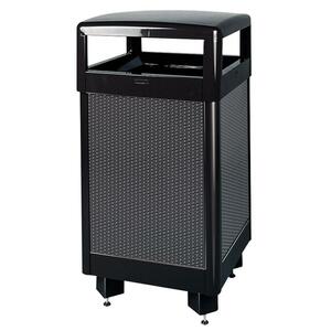 Receptacle, W/ Plastic Liner, 29-Gallon, 21Sq.x40H, Black