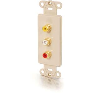 C2G Composite Video and RCA Stereo Audio Solder Type Decorative Style Wall Plate - Ivory