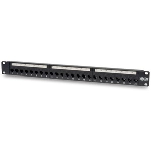 Tripp Lite 24-Port Cat6 Cat5 Patch Panel Feed Through Rackmount 568A/B RJ45 1URM TAA