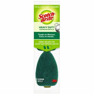 Scotch-brite Refill Sponge Heads for Heavy-duty Dishwand - 2 pack